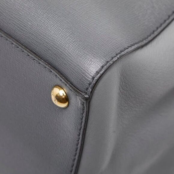 Fendi 2jours Tote Bag Shoulder Bag 2WAY 8bh250 Gray Leather Women's Fendi - Picture 5 of 10